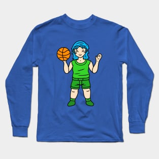 Cute basketball player girl Long Sleeve T-Shirt